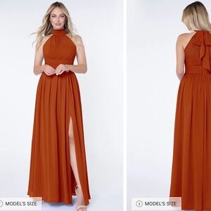 Azazie Iman Maxi Dress in Paprika 6 NWT